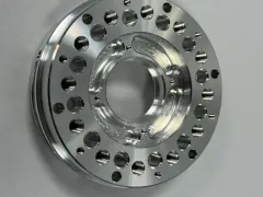 Front face of a finished 7075-T6 aluminum second-stage planet carrier for an industrial robot reduction gearbox