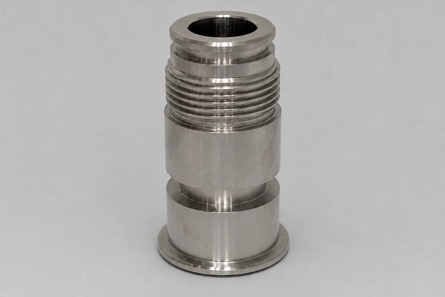 Machined stainless steel valve component