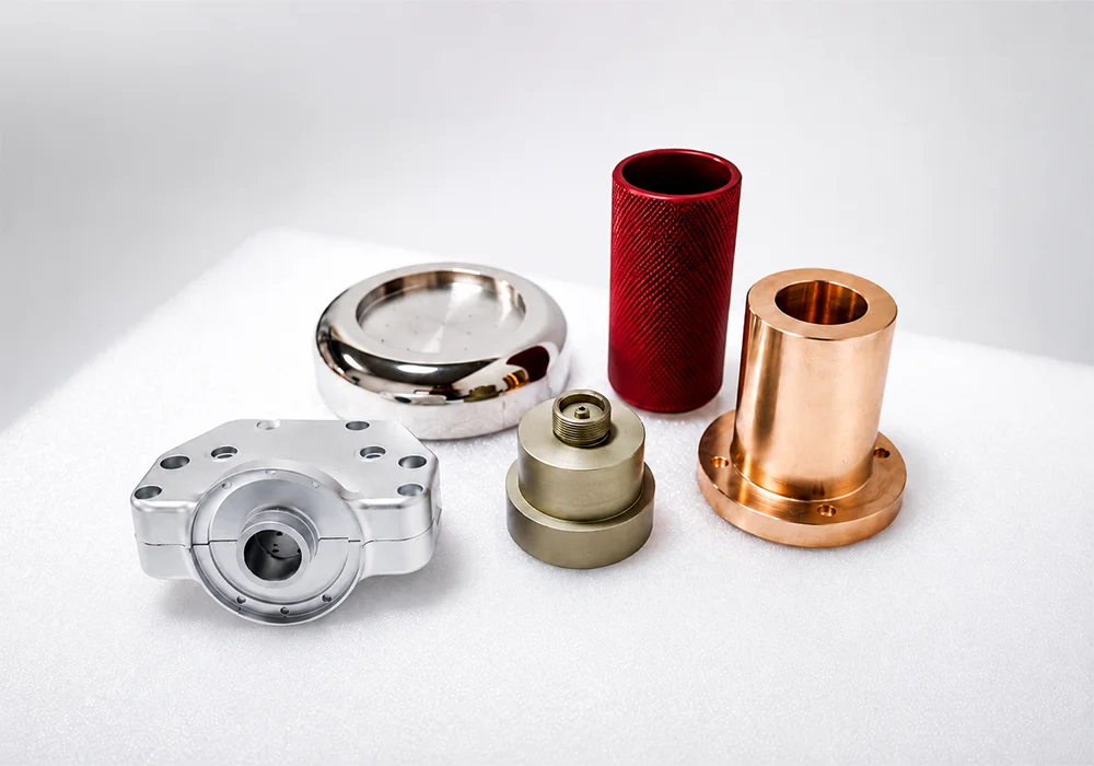 custom CNC turned parts including shafts bushings threaded components and precision sleeves