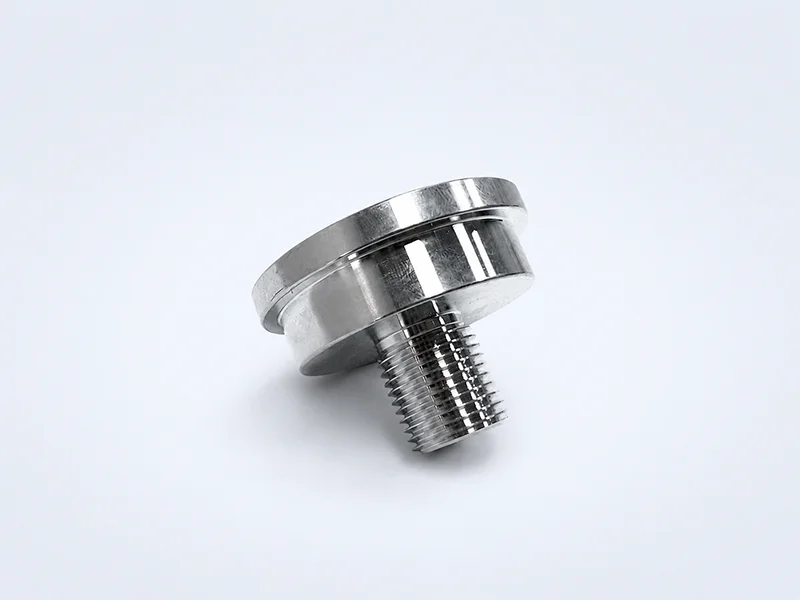 CNC turned threaded parts with external and internal threads