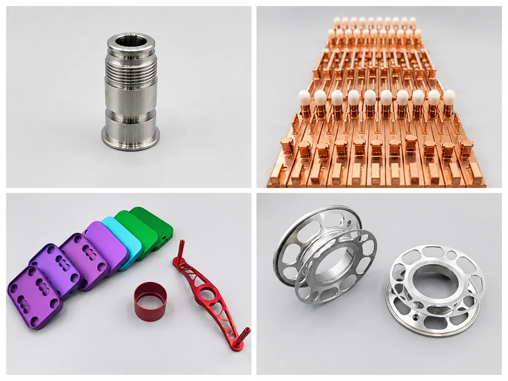 custom CNC machining materials including aluminum stainless steel brass copper and engineering plastics