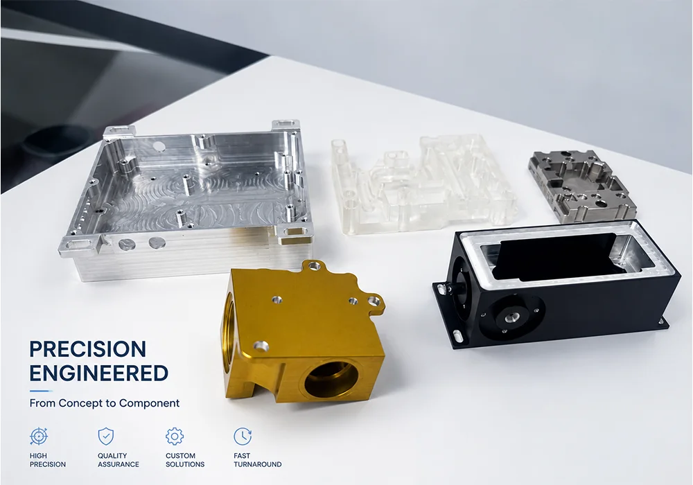 custom CNC milled aluminum and metal precision parts for prototype and low-volume production