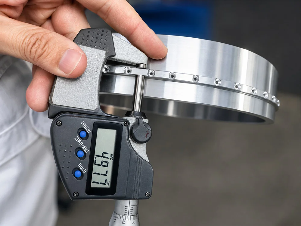 inspection support for CNC turned parts with drawings and measuring tools