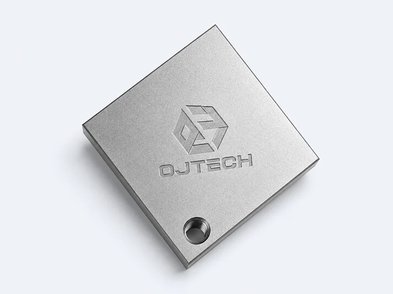 OUJI anodized aluminum sample parts with laser marked logo