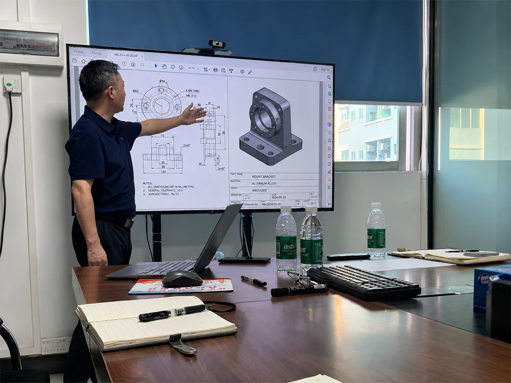Engineering drawing review for custom precision parts RFQ