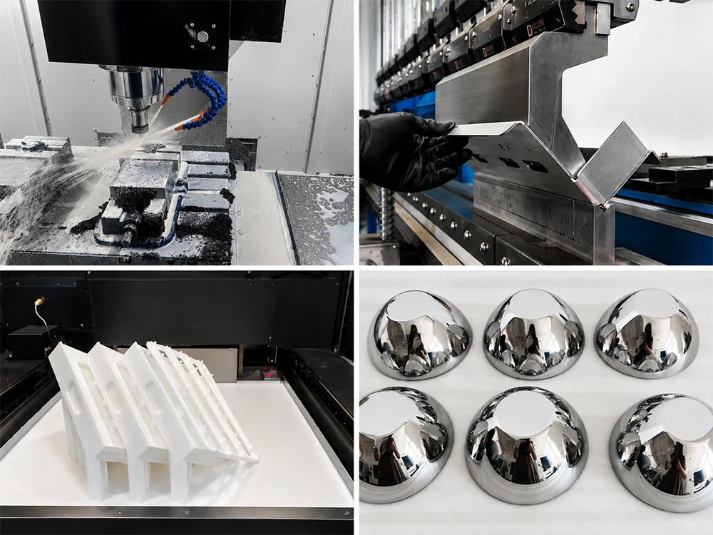 prototype manufacturing routes including CNC machining sheet metal fabrication and 3D printing
