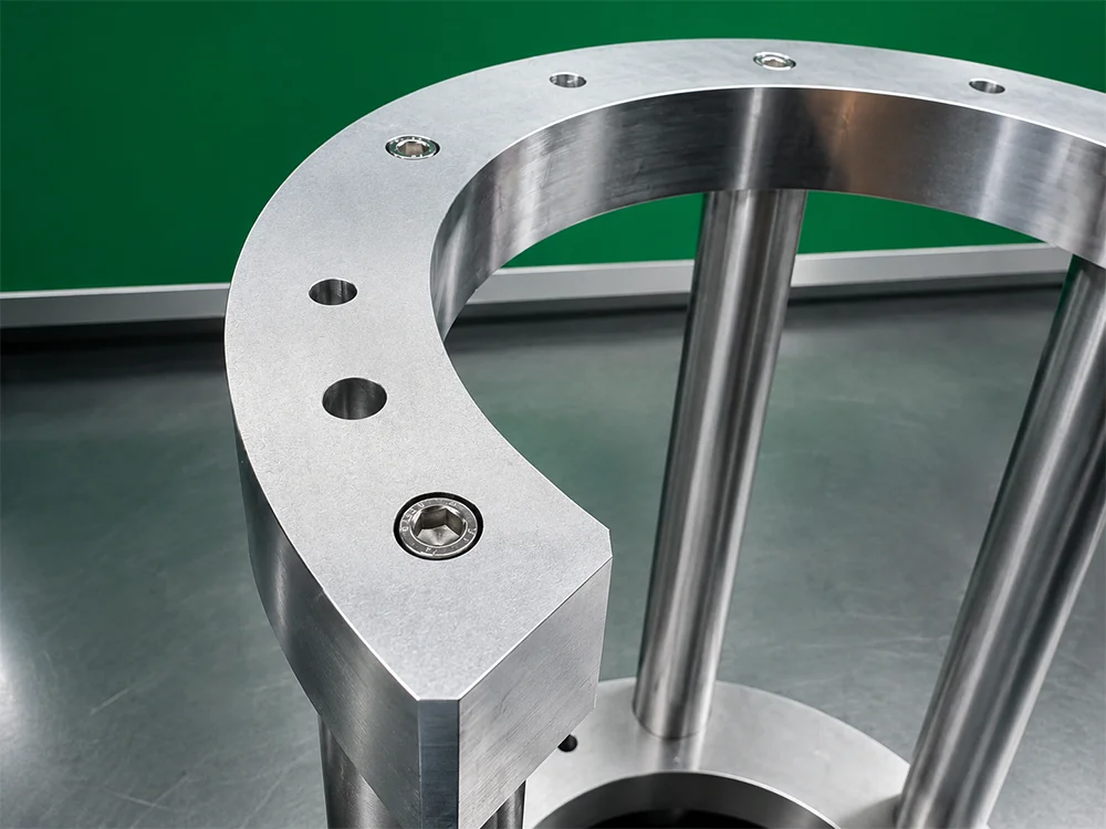 custom machined precision components with engineering drawing and inspection tools